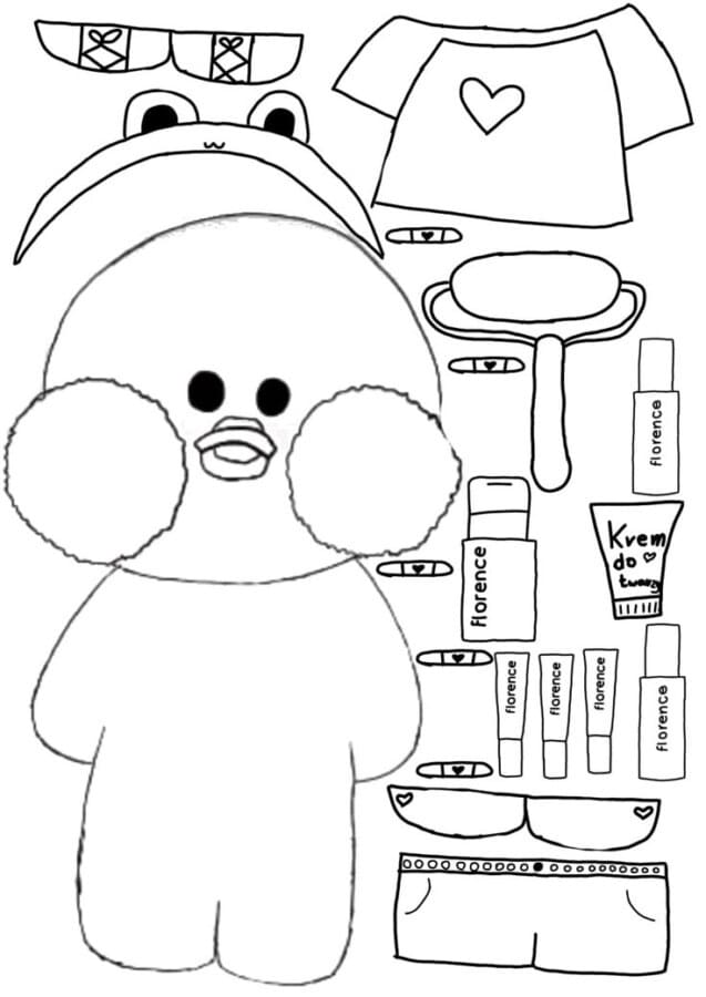 Desenho de Paper Duck para Crianças para Colorir