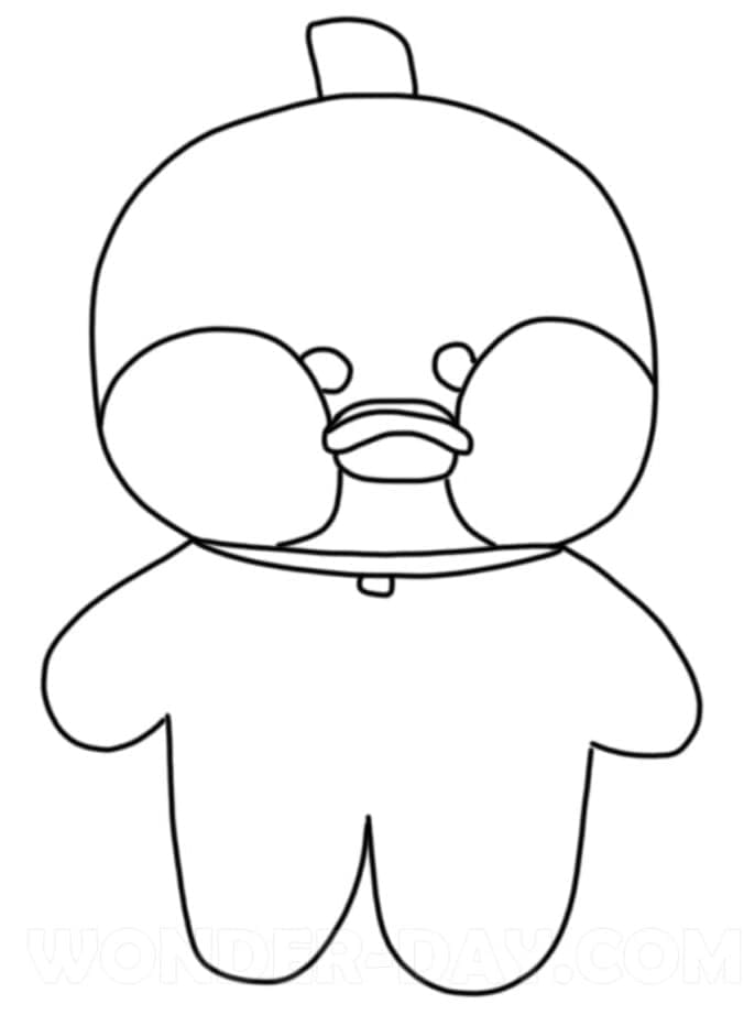Desenho de Pato Lalafanfan Grátis para Crianças para Colorir