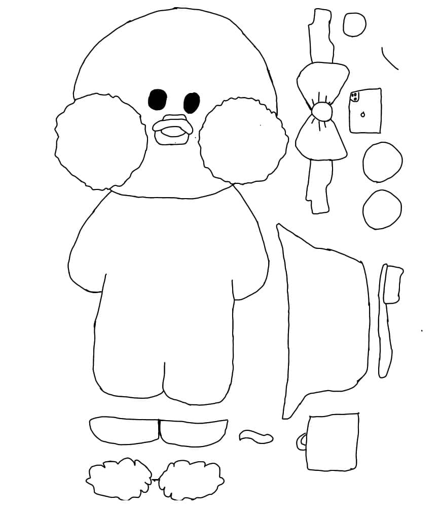 Desenho de Pato Lalafanfan Grátis para Colorir