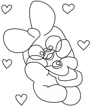 Desenho de Pato Lalafanfan Imprimível para Colorir