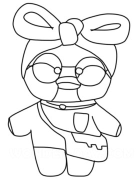 Desenho de Pintura de Pato Lalafanfan para Colorir