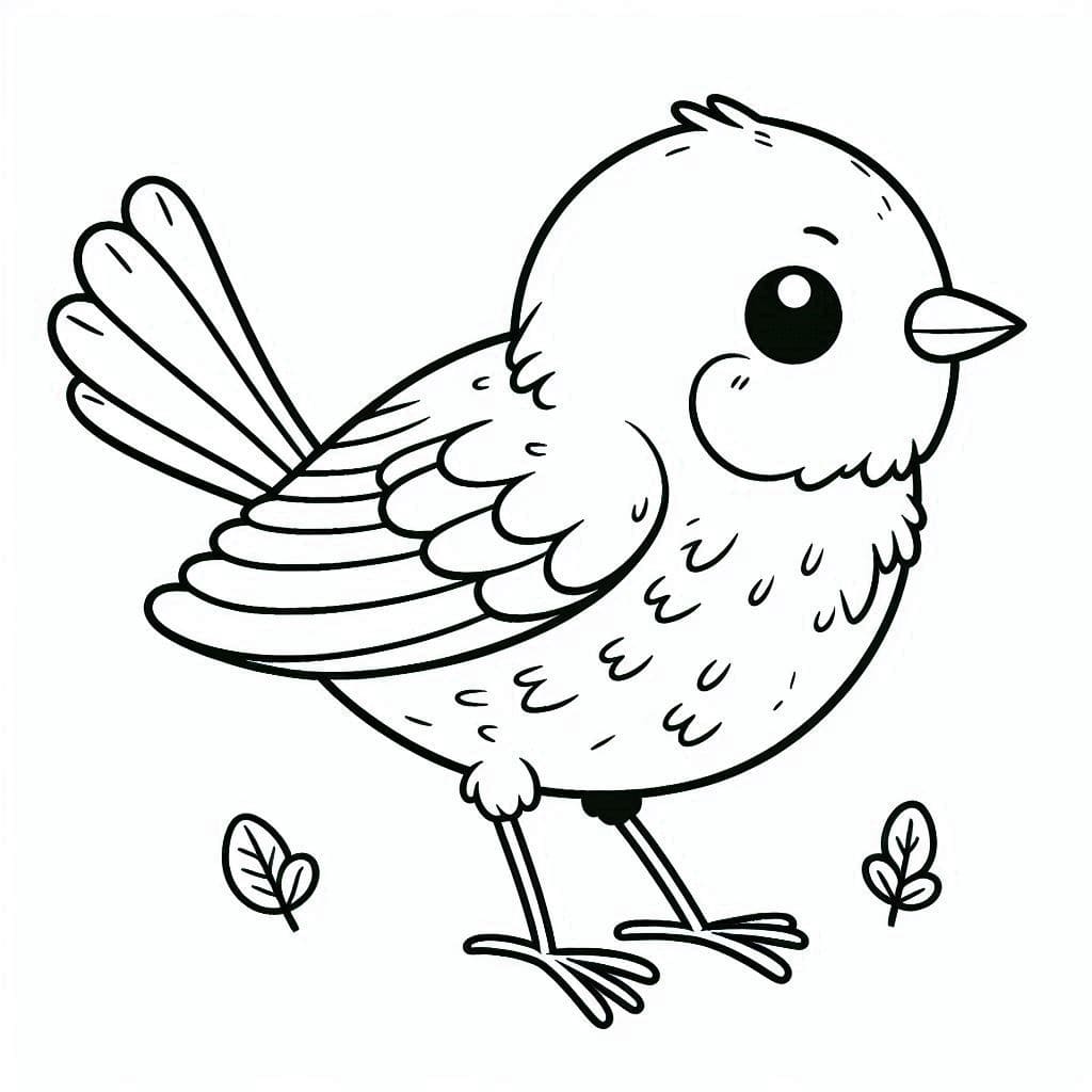 Desenho de Foto de Passarinho para Colorir
