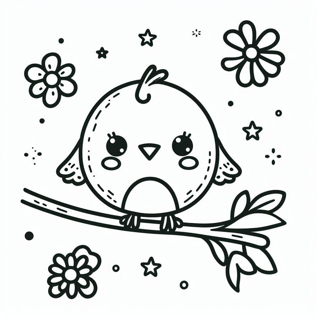 Desenho de Passarinho Bebê para Colorir