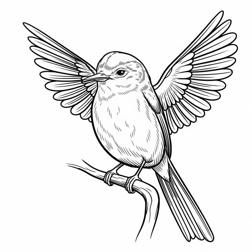 Desenho de Passarinho Decolá para Colorir