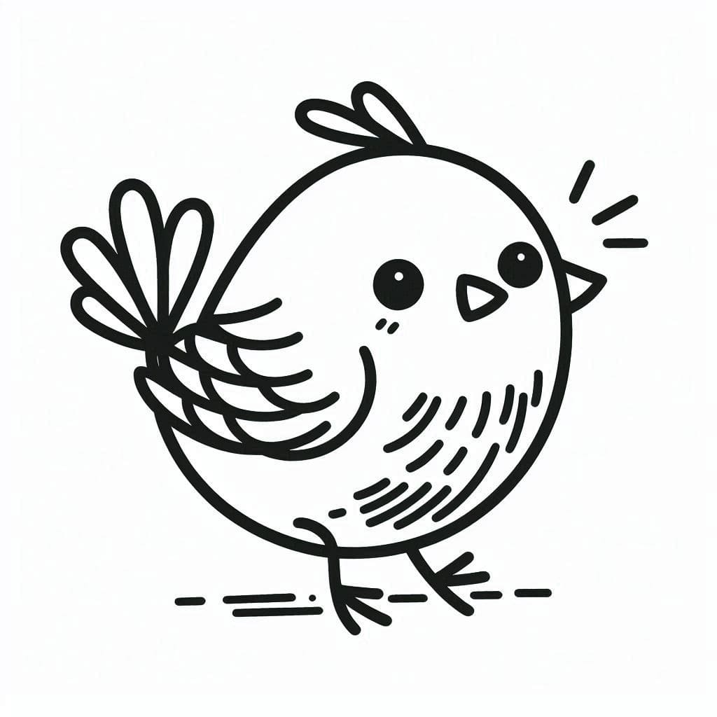 Desenho de Passarinho Fácil para Colorir