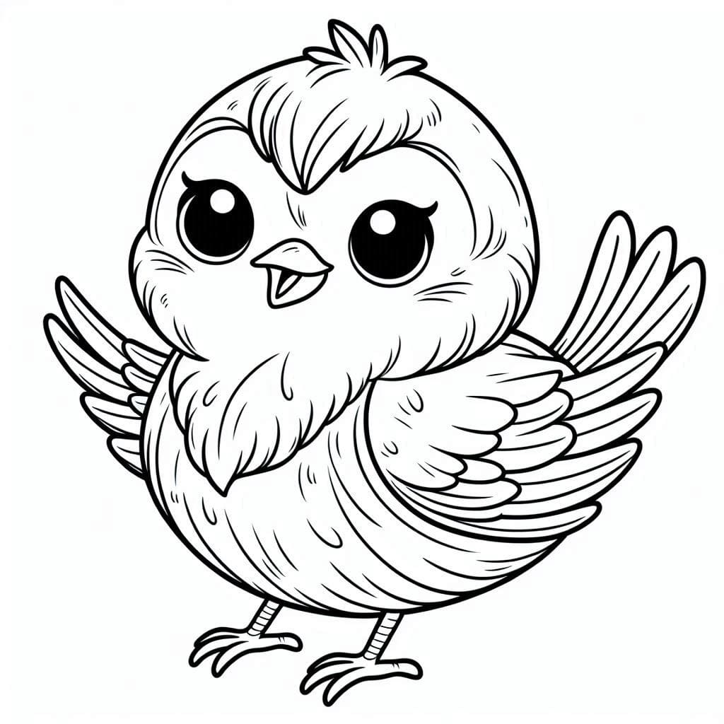 Desenho de Passarinho Grátis para Colorir