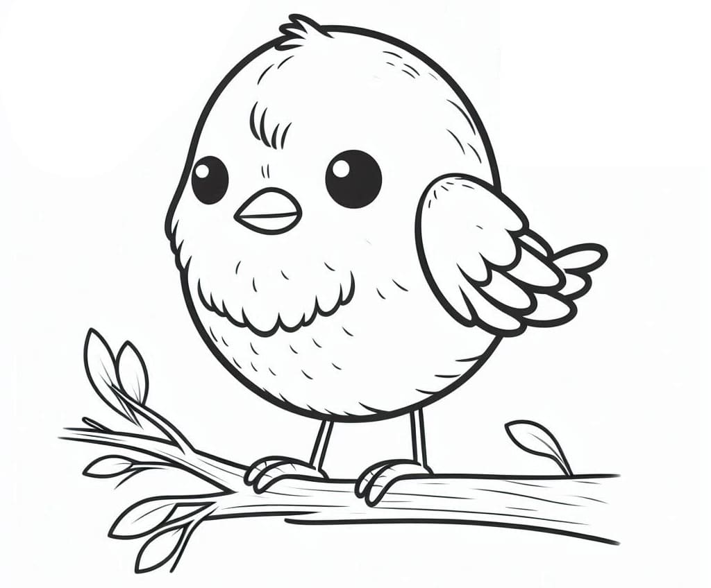 Desenho de Passarinho Imprimivel Grátis para Crianças para Colorir