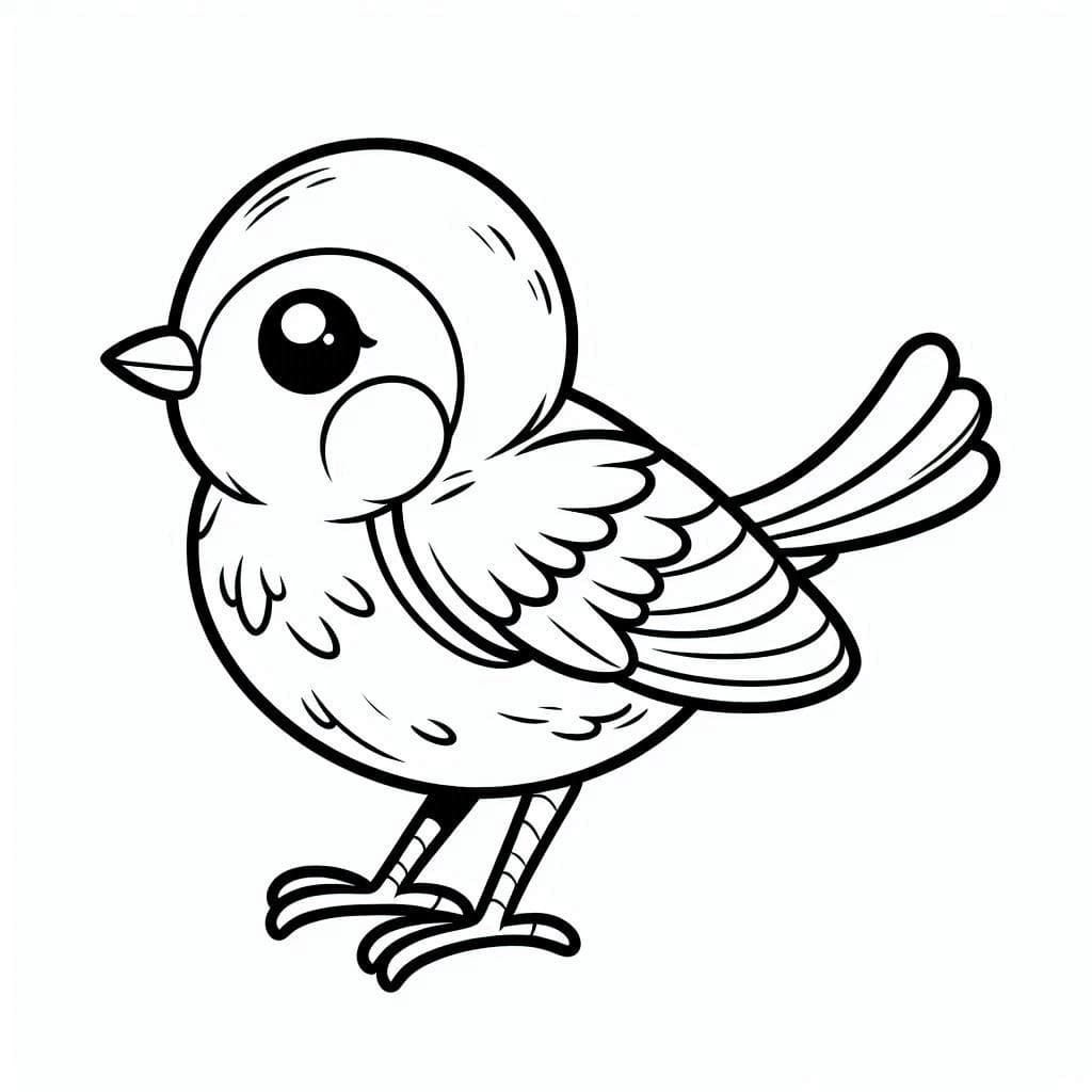 Desenho de Passarinho Imprimivel Grátis para Colorir