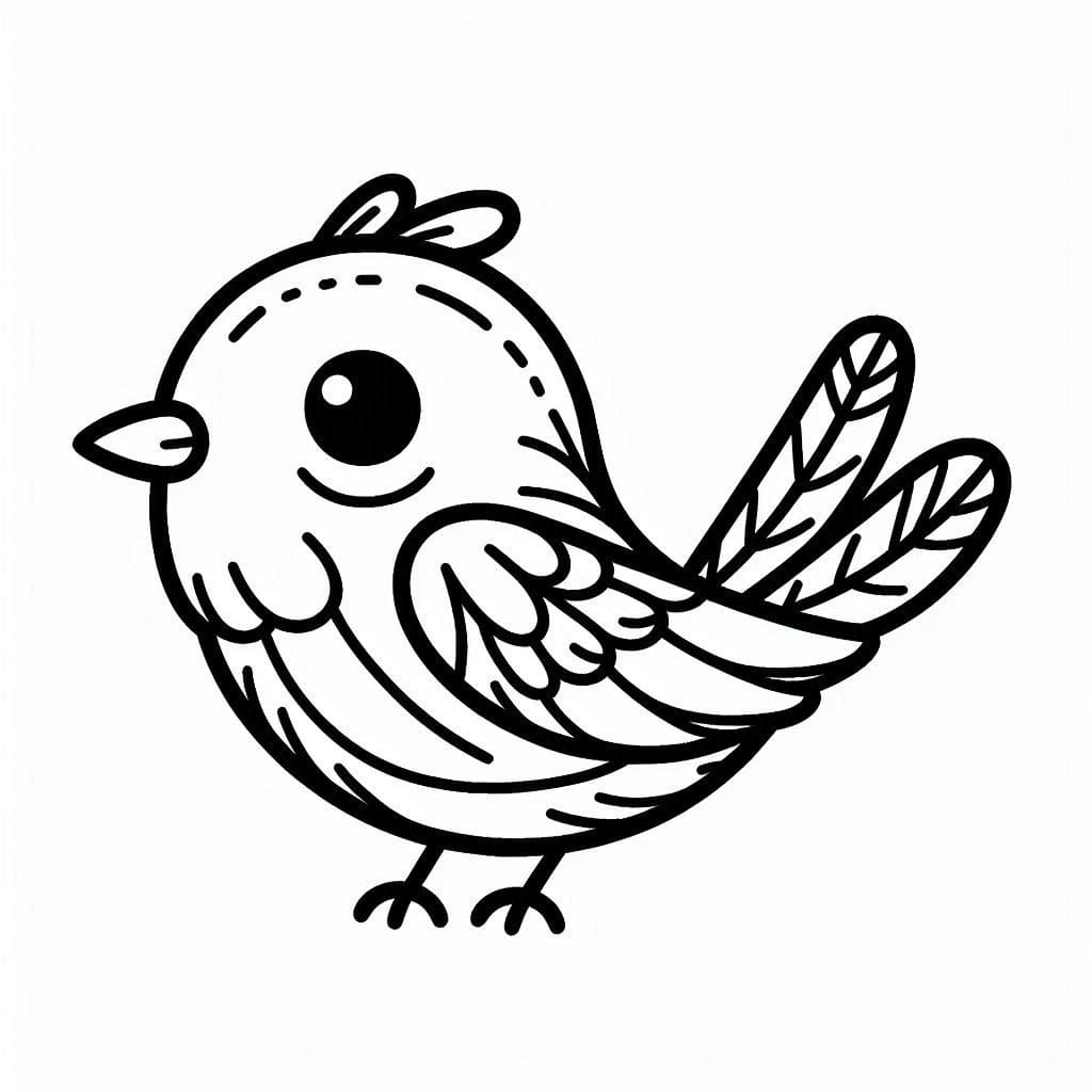 Desenho de Passarinho Imprimivel para Crianças para Colorir