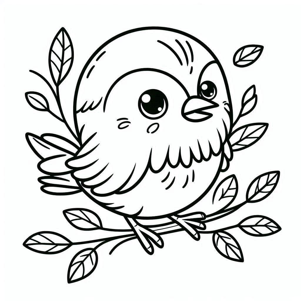 Desenho de Passarinho Imprimivel para Colorir