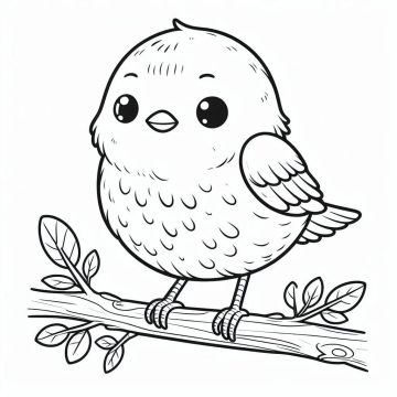 Desenho de Passarinho simpático para Colorir