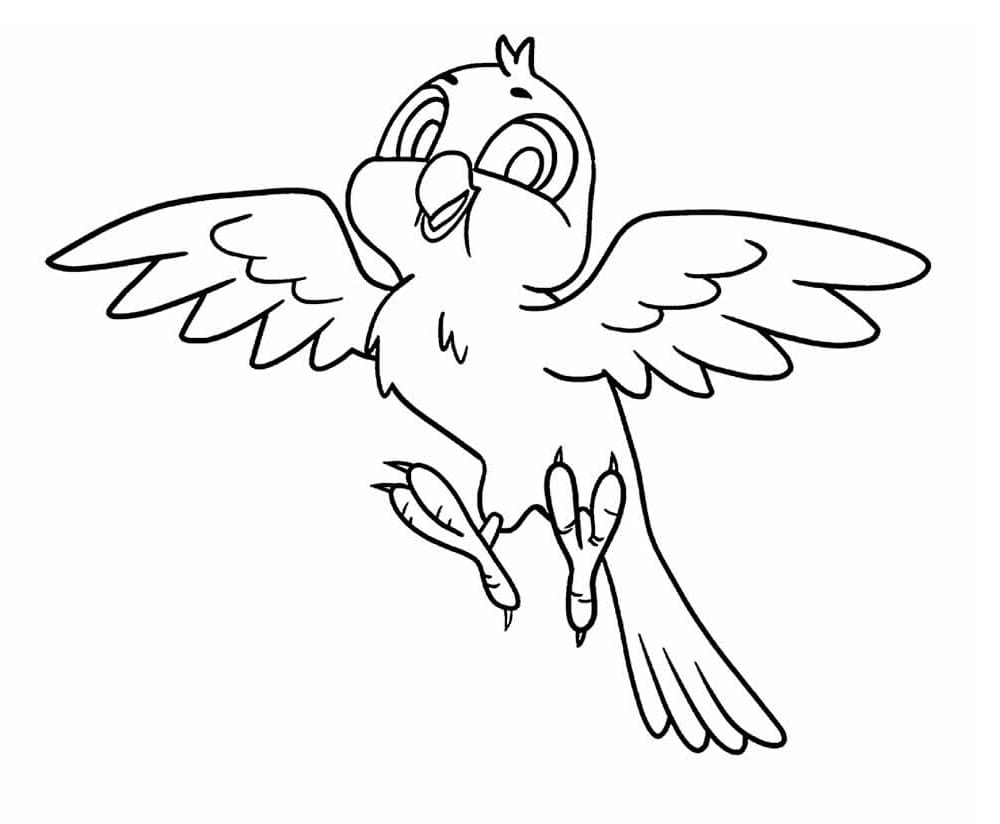 Desenho de Passarinho Voador para Colorir