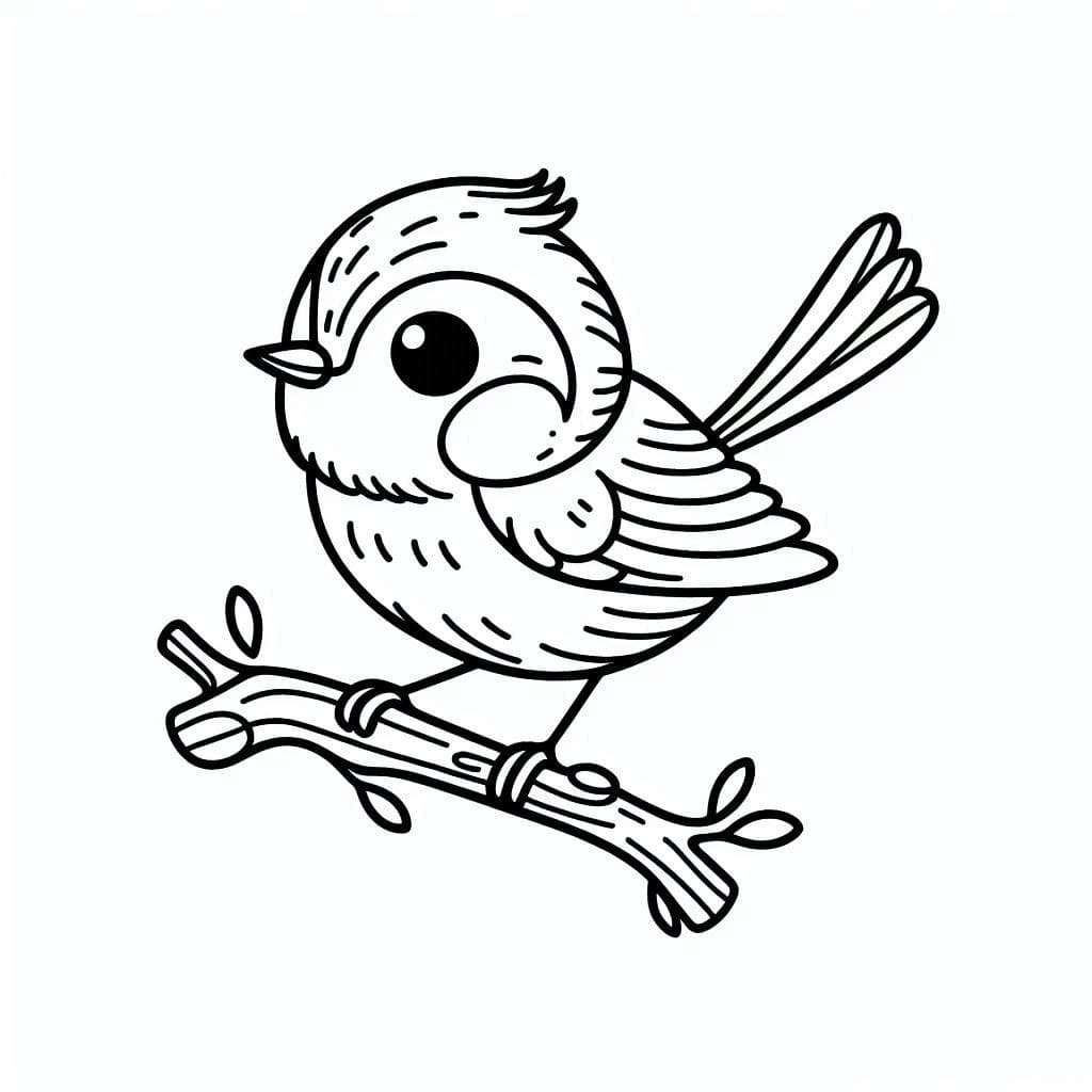 Desenho de Pintura de Passarinho para Colorir