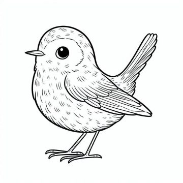 Desenho de Um Lindo Passarinho para Colorir