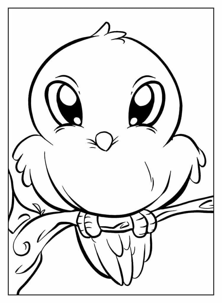 Desenho de um Passarinho Adorável para Colorir