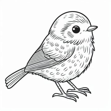 Desenho de Um Passarinho Alegre para Colorir