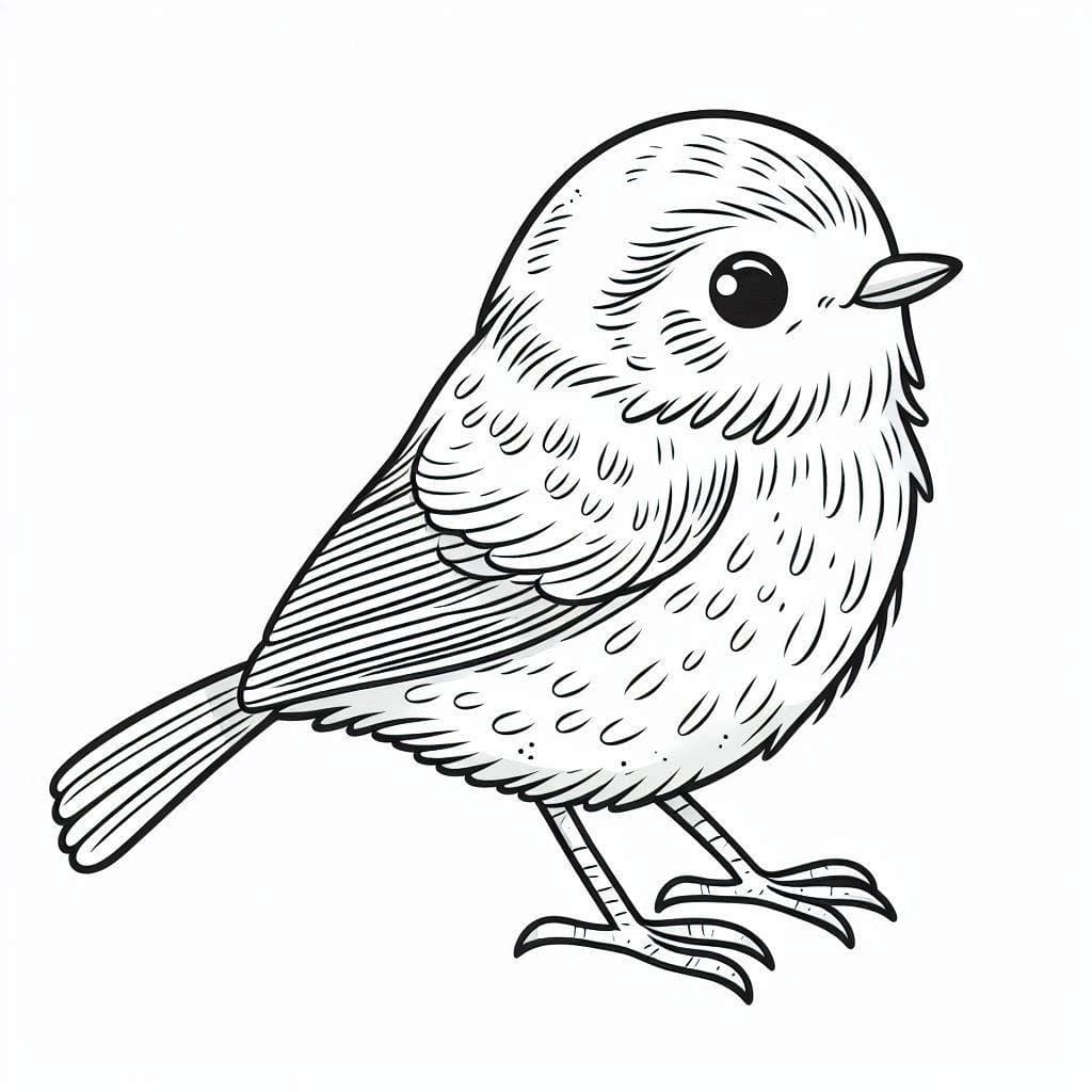 Desenho de um Passarinho Alegre para Colorir