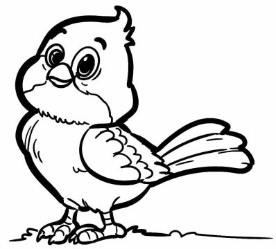 Desenho de Um Passarinho Feliz para Colorir