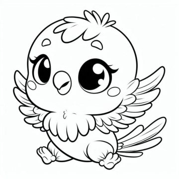 Desenho de Um Passarinho Muito Fofo para Colorir