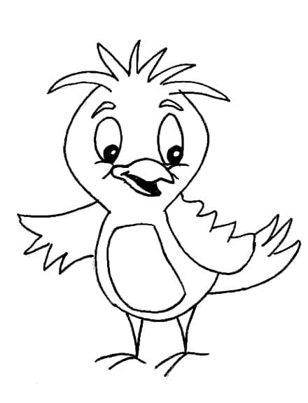 Desenho de Pássaro Animado para Colorir