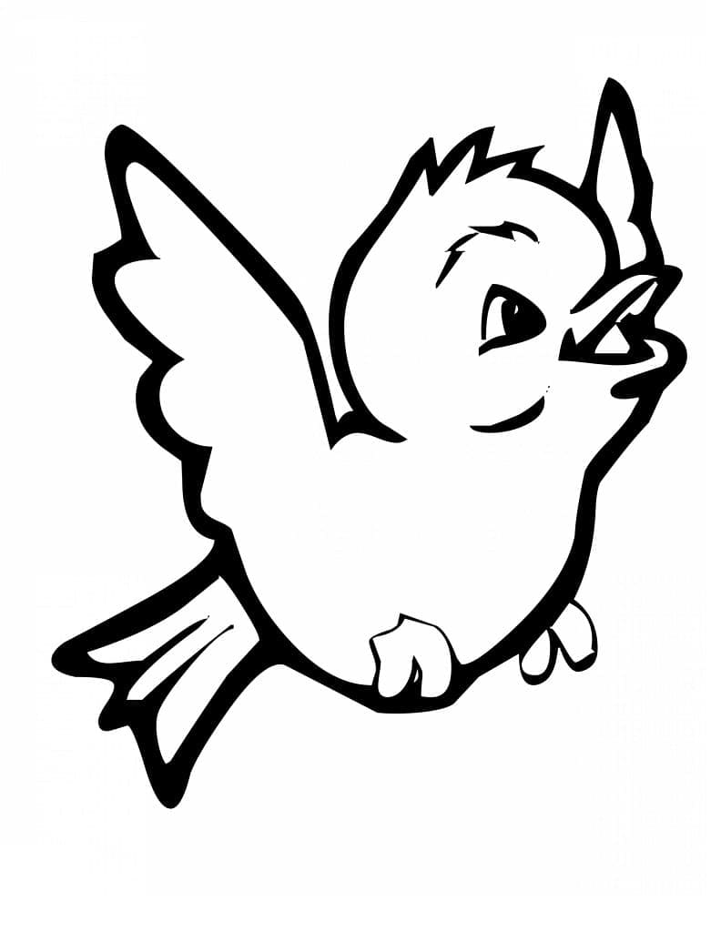 Desenho de um Pássaro Feliz para Colorir