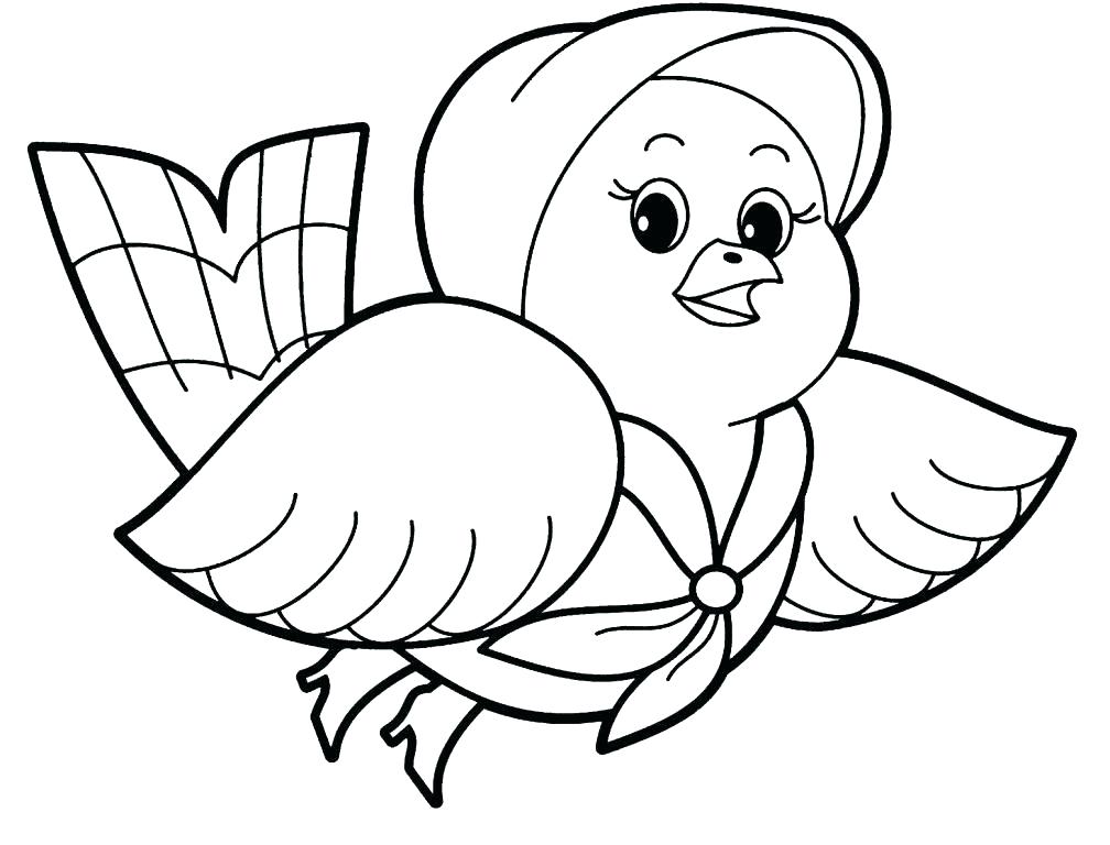 Desenho Pássaro Fácil para Colorir
