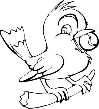 Desenho pássaro Infantil para Colorir