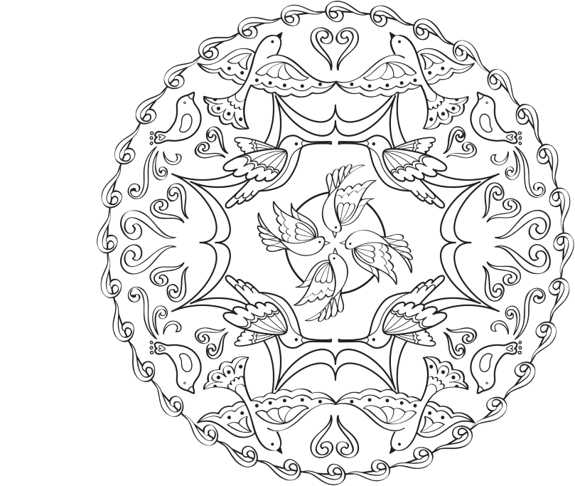 Desenho Pássaro na Árvore para Colorir