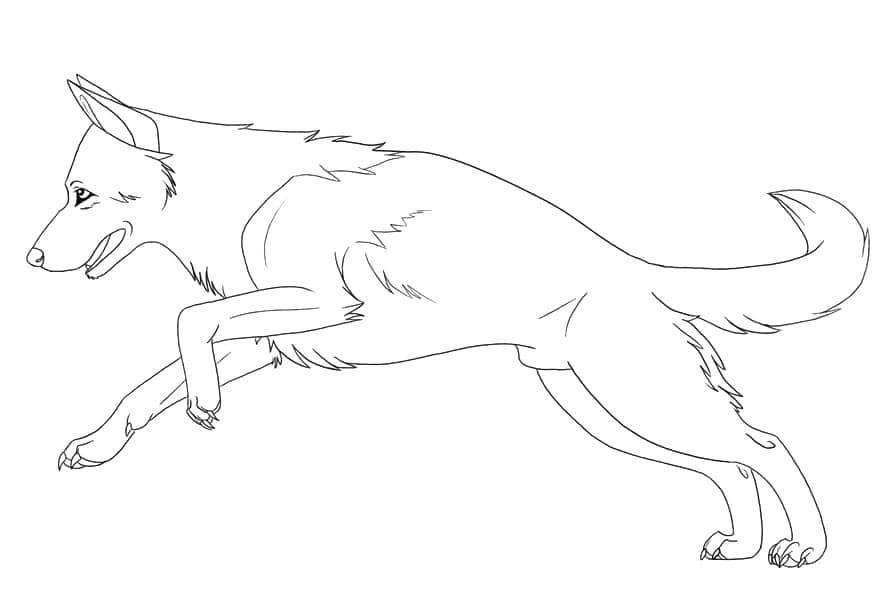Desenho de Cachorro Pastor Alemão 1 para Colorir