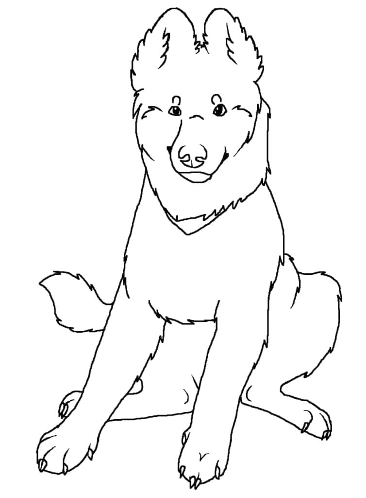 Desenho de Filhote de Pastor Alemão para Colorir