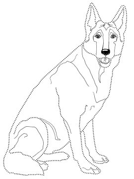 Desenho de Um Pastor alemão para Colorir