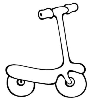 Desenho de Uma Patinete para Colorir
