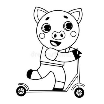Desenho Patinete Imprimível para Pintar
