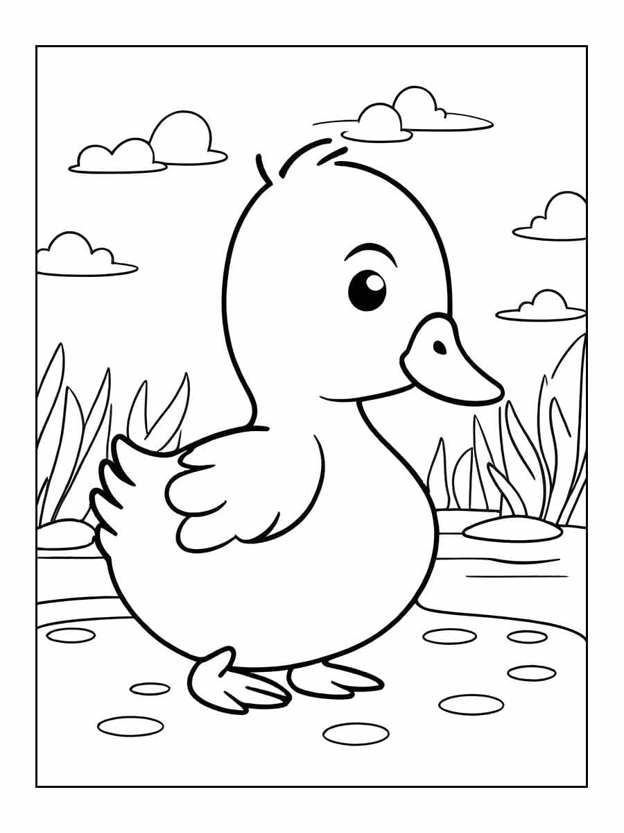 Desenhos de Patinho Grátis para Crianças para Colorir