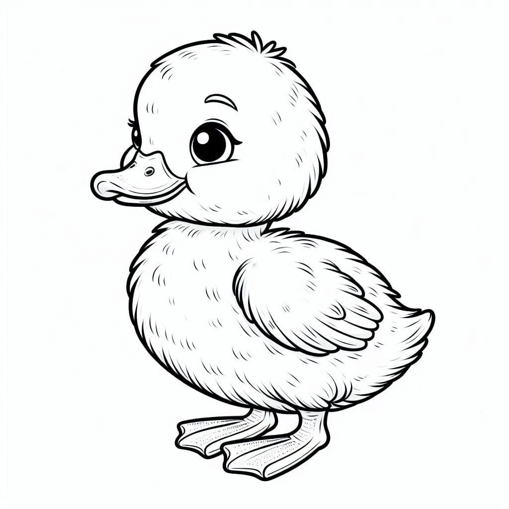 Desenhos de um Patinho Adorável para Colorir