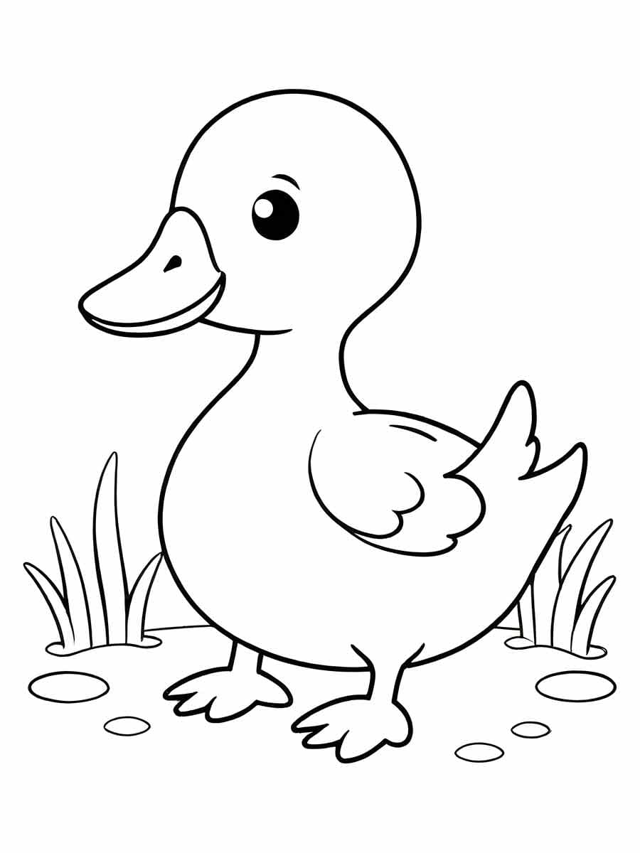 Desenhos de um Patinho Sorridente para Colorir