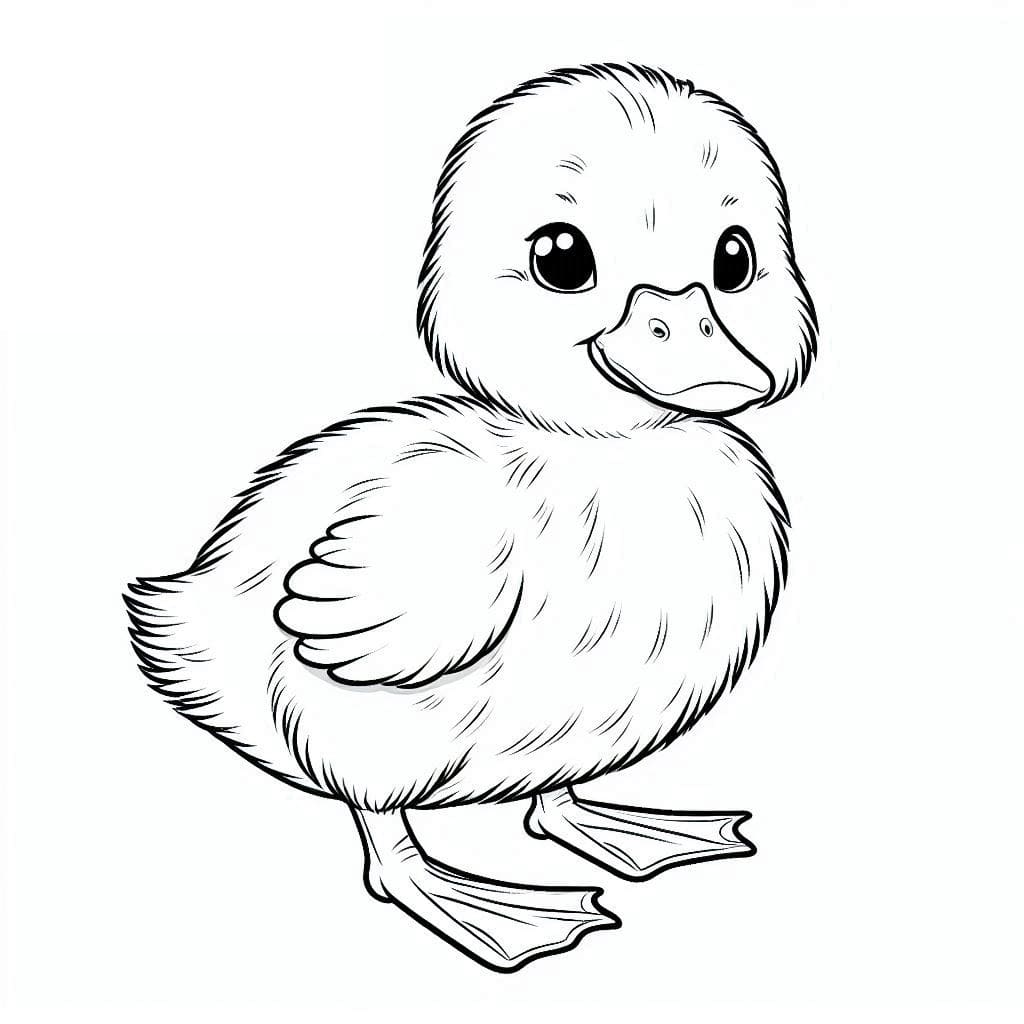 Desenhos de um Pequeno Patinho para Colorir