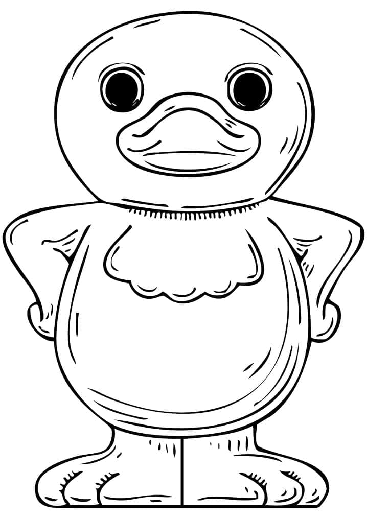 Desenho de Patinho Kawaii para Colorir Grátis