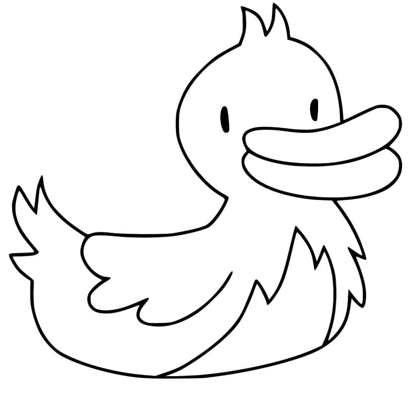 Desenho Imprimivel de Patinho Simples para Colorir