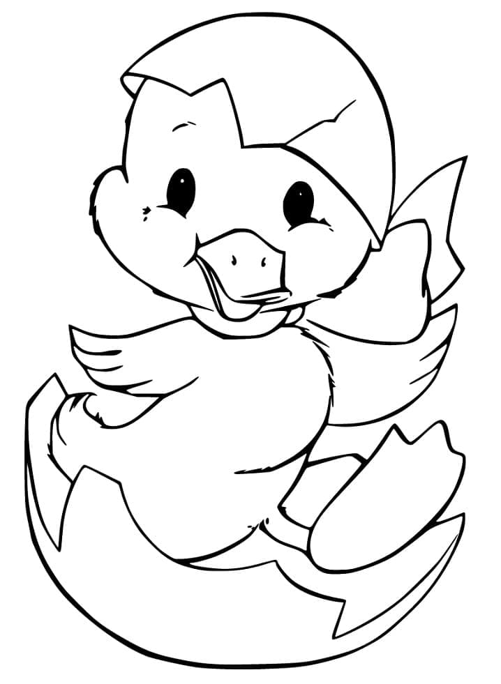 Desenho Patinho Sorrindo para Colorir