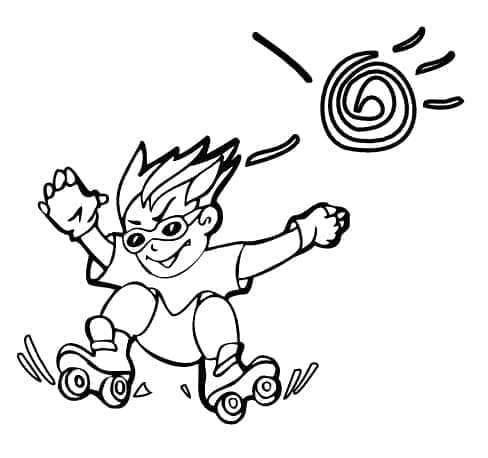 Desenho de Patins 2 para Colorir