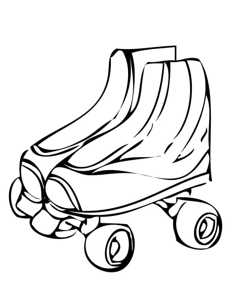 Desenho de Patins Fáceis para Colorir