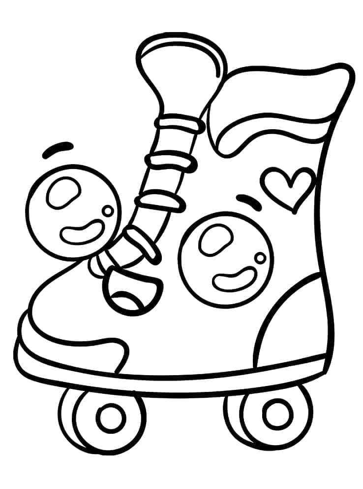 Desenho de Patins Fofos para Colorir