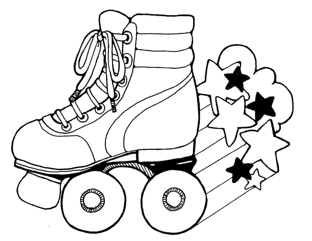 Desenho de Patins Grátis para Crianças para Colorir