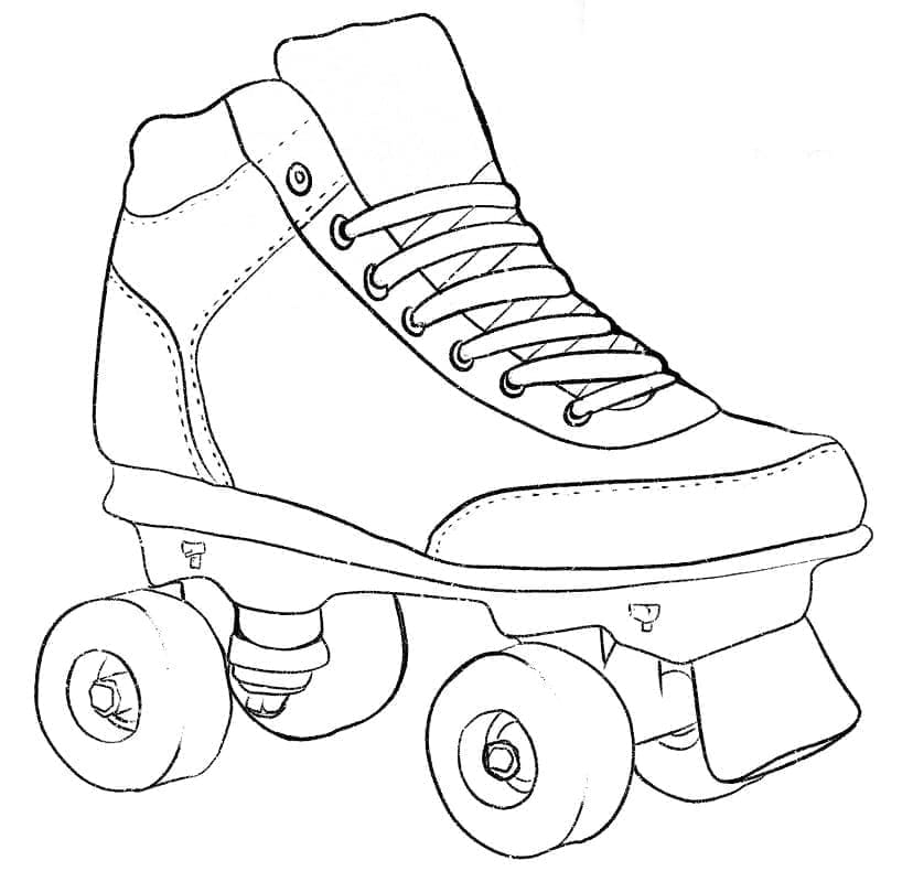 Desenho de Patins Grátis para Colorir