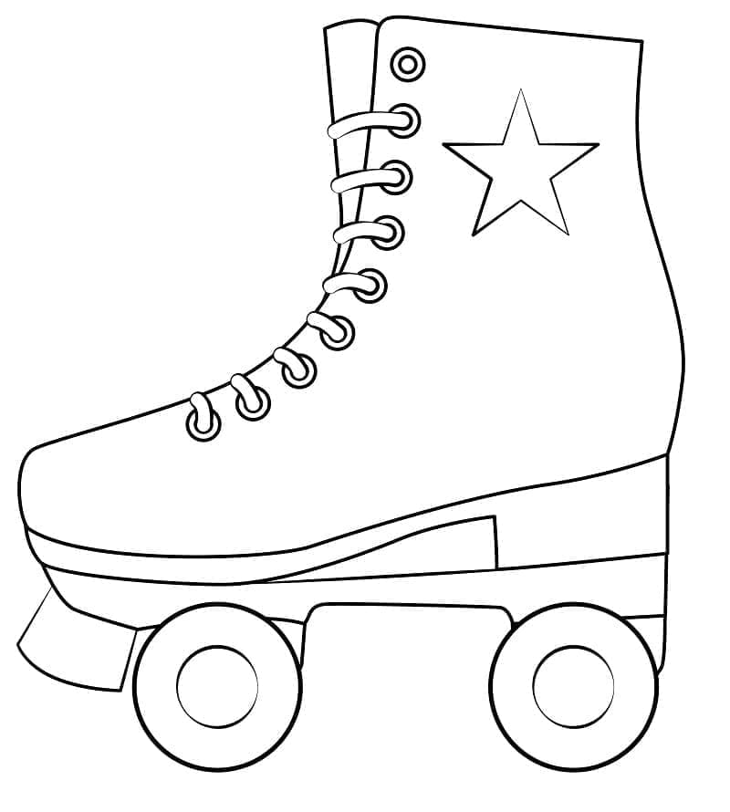 Desenho de Patins Imprimivel Grátis para Crianças para Colorir