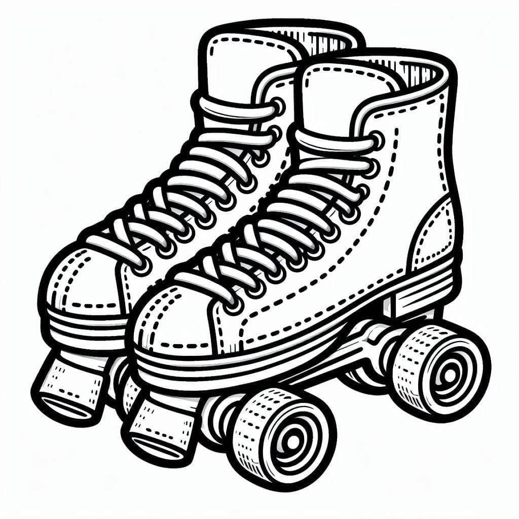 Desenho de Patins Imprimivel para Crianças para Colorir