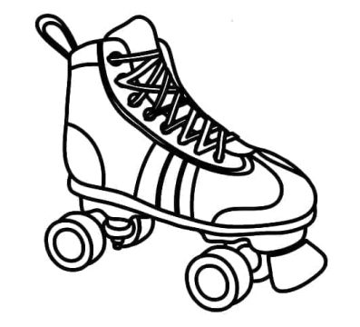 Desenho de Patins para crianças de 4 Ano para Colorir