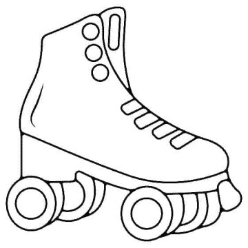 Desenho de Patins para crianças de 6 Ano para Colorir