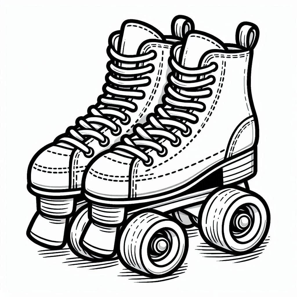 Desenho de Patins para Crianças para Colorir